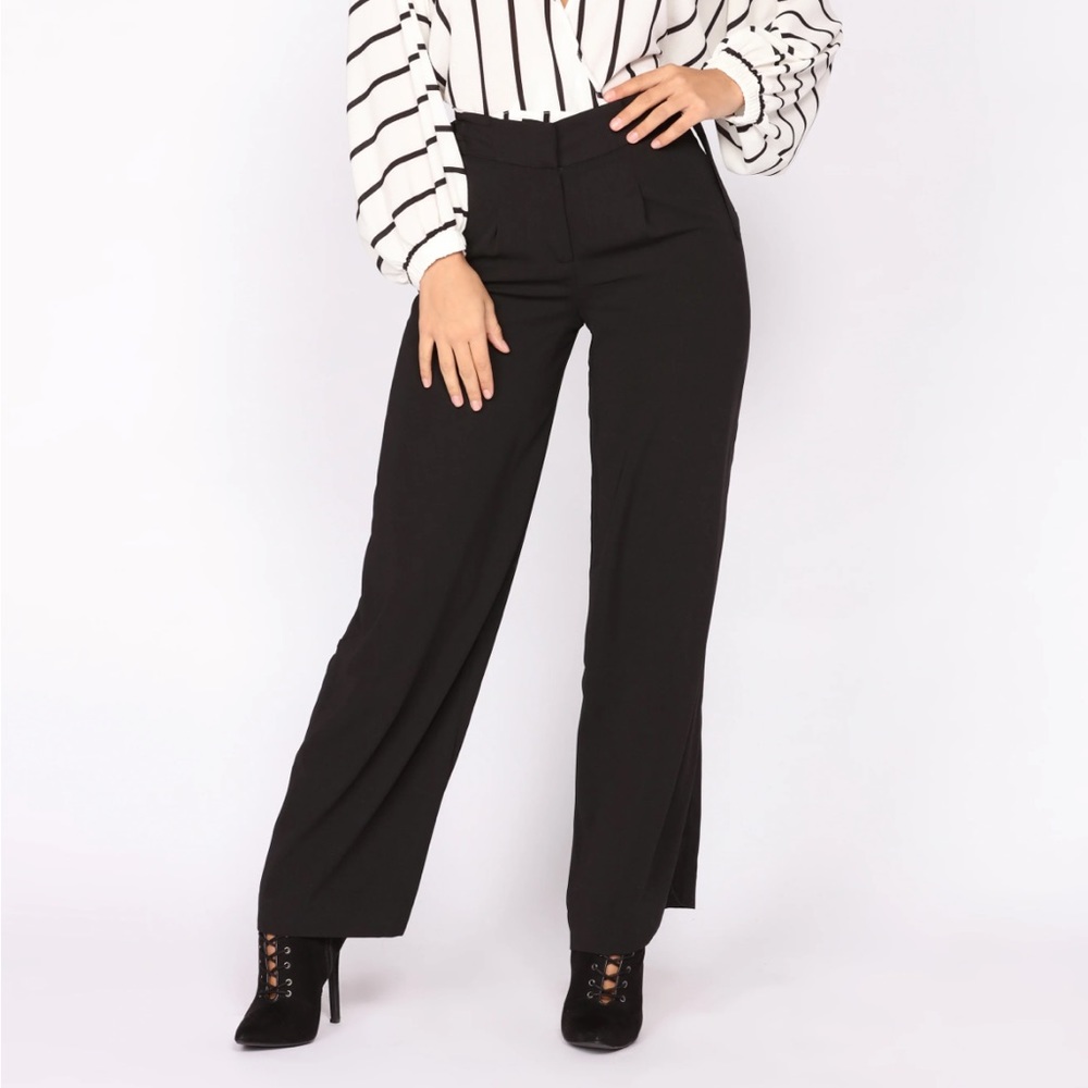 Black High Waist Wide Leg Pants